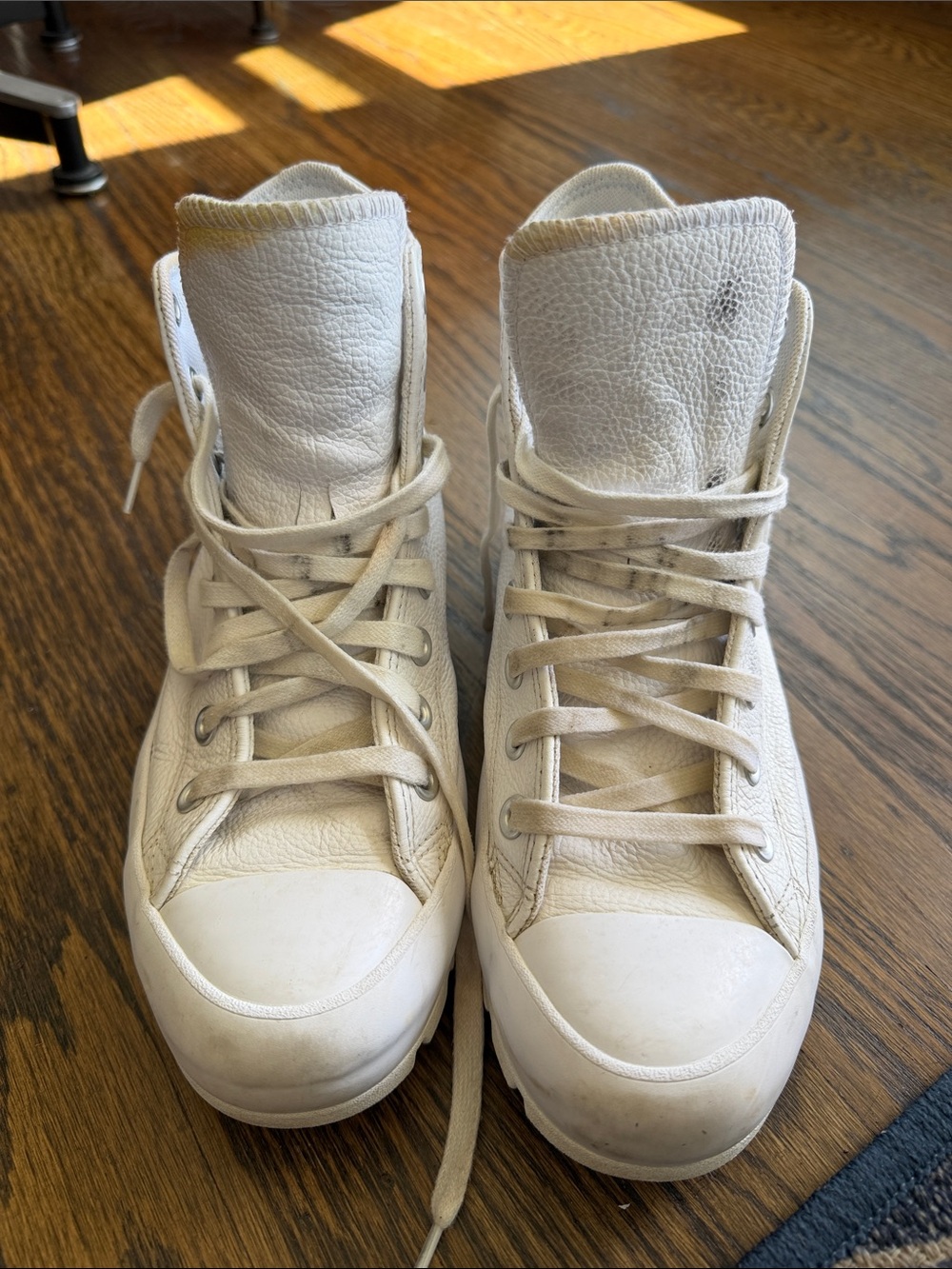Converse hi top lugged heel white leather 9.5 - Picture 9 of 9